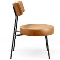 Kit 02 Poltronas Decorativas Para Sala De Estar Base Fixa Londres F01 Couríssimo Whisky - Lyam Decor - 3