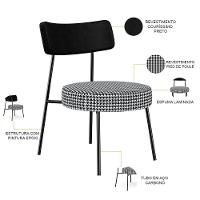 Kit 02 Poltronas Decorativas Para Sala De Estar Base Fixa Londres F01 Pied Poule - Lyam Decor - 6