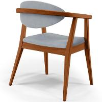 Kit 02 Poltronas Decorativas Para Sala De Estar Jantar Cecília B04 Suede Cinza - Lyam Decor - 2