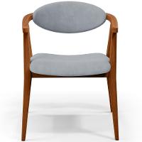 Kit 02 Poltronas Decorativas Para Sala De Estar Jantar Cecília B04 Suede Cinza - Lyam Decor - 5