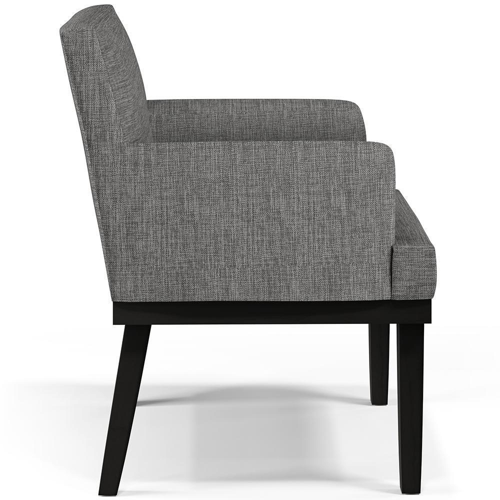 Kit 02 Poltronas Decorativas Sala De Estar Base Preto Beatriz W01 Linho Cinza Escuro - Lyam Decor - 4