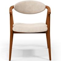 Kit 02 Poltronas Decorativas Para Sala De Estar Jantar Cecília B04 Suede Bege - Lyam Decor - 5