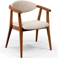 Kit 02 Poltronas Decorativas Para Sala De Estar Jantar Cecília B04 Suede Bege - Lyam Decor - 8