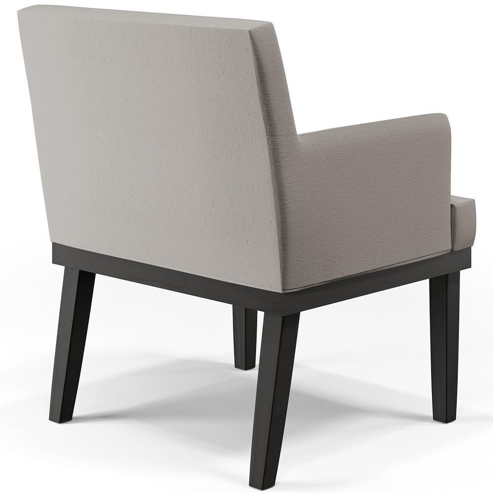 Kit 02 Poltronas Decorativas Sala De Estar Base Preto Beatriz W01 Linho Bege - Lyam Decor - 3