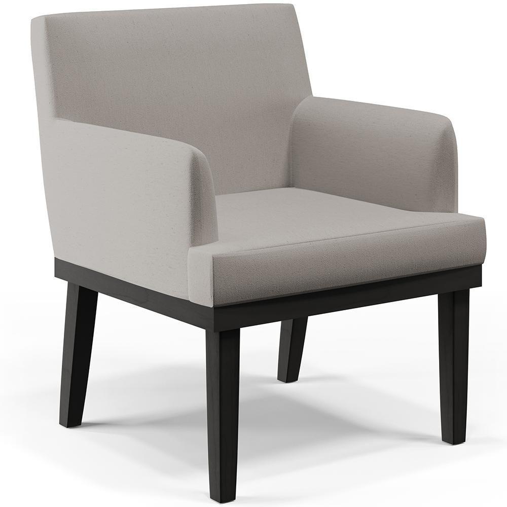 Kit 02 Poltronas Decorativas Sala De Estar Base Preto Beatriz W01 Linho Bege - Lyam Decor - 9