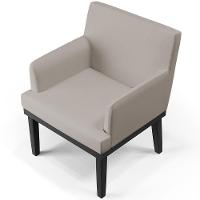 Kit 02 Poltronas Decorativas Sala De Estar Base Preto Beatriz W01 Linho Bege - Lyam Decor - 5