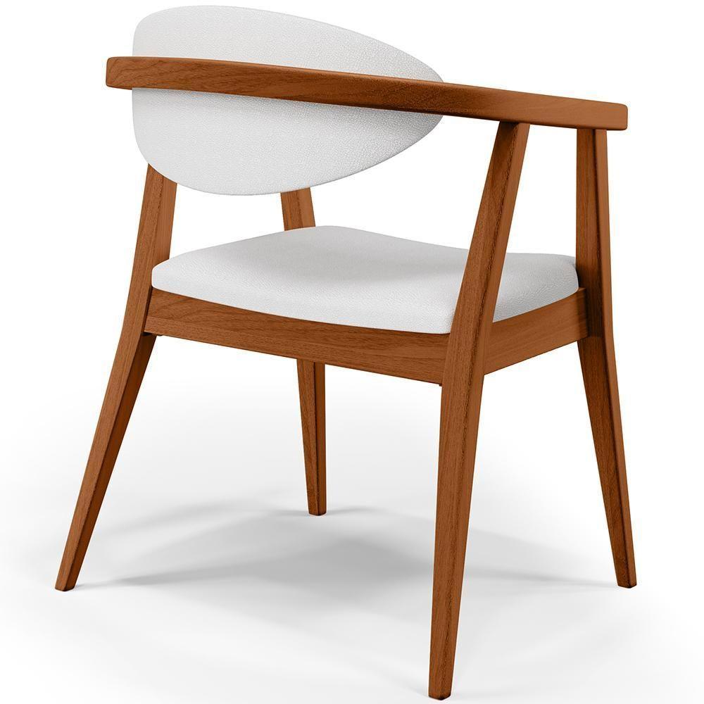 Kit 02 Poltronas Decorativas Para Sala De Estar Jantar Cecília B04 Facto Branco - Lyam Decor - 2