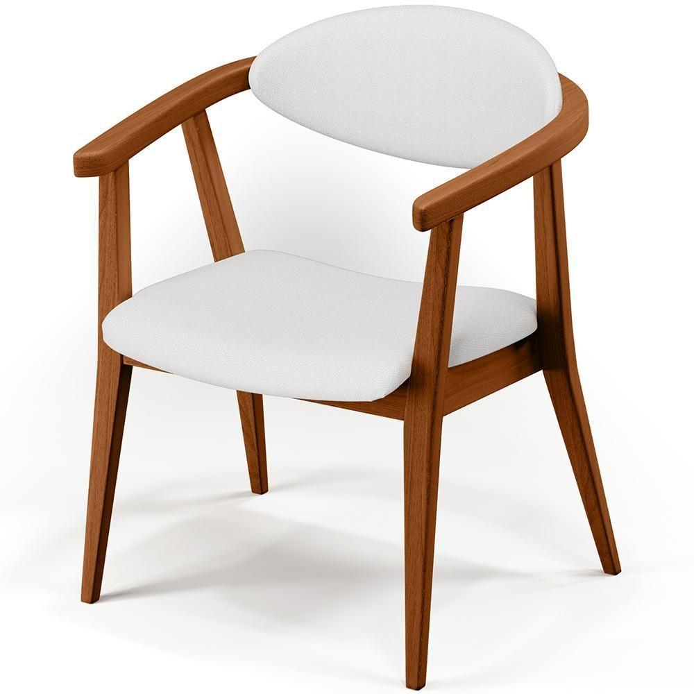 Kit 02 Poltronas Decorativas Para Sala De Estar Jantar Cecília B04 Facto Branco - Lyam Decor - 4