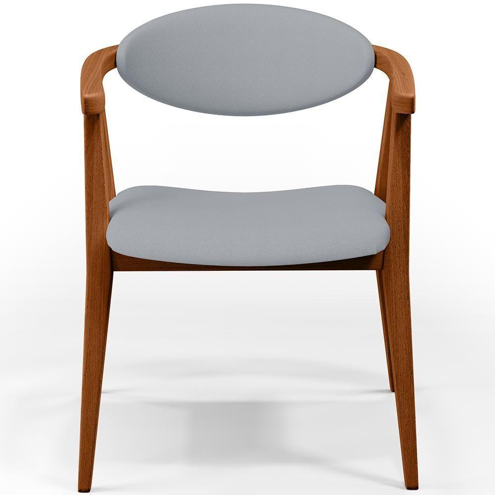 Kit 02 Poltronas Decorativas Para Sala De Estar Jantar Cecília B04 Facto Cinza - Lyam Decor - 2