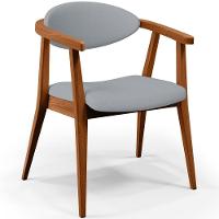 Kit 02 Poltronas Decorativas Para Sala De Estar Jantar Cecília B04 Facto Cinza - Lyam Decor - 5