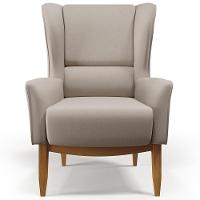 Kit 02 Poltronas Fixa Base De Madeira Milena D02 Bege C-107 - 10