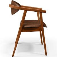 Kit 02 Poltronas Decorativas Para Sala De Estar Jantar Cecília B04 Couríssimo Marrom - Lyam Decor - 5