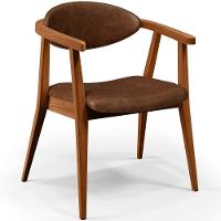 Kit 02 Poltronas Decorativas Para Sala De Estar Jantar Cecília B04 Couríssimo Marrom - Lyam Decor - 15