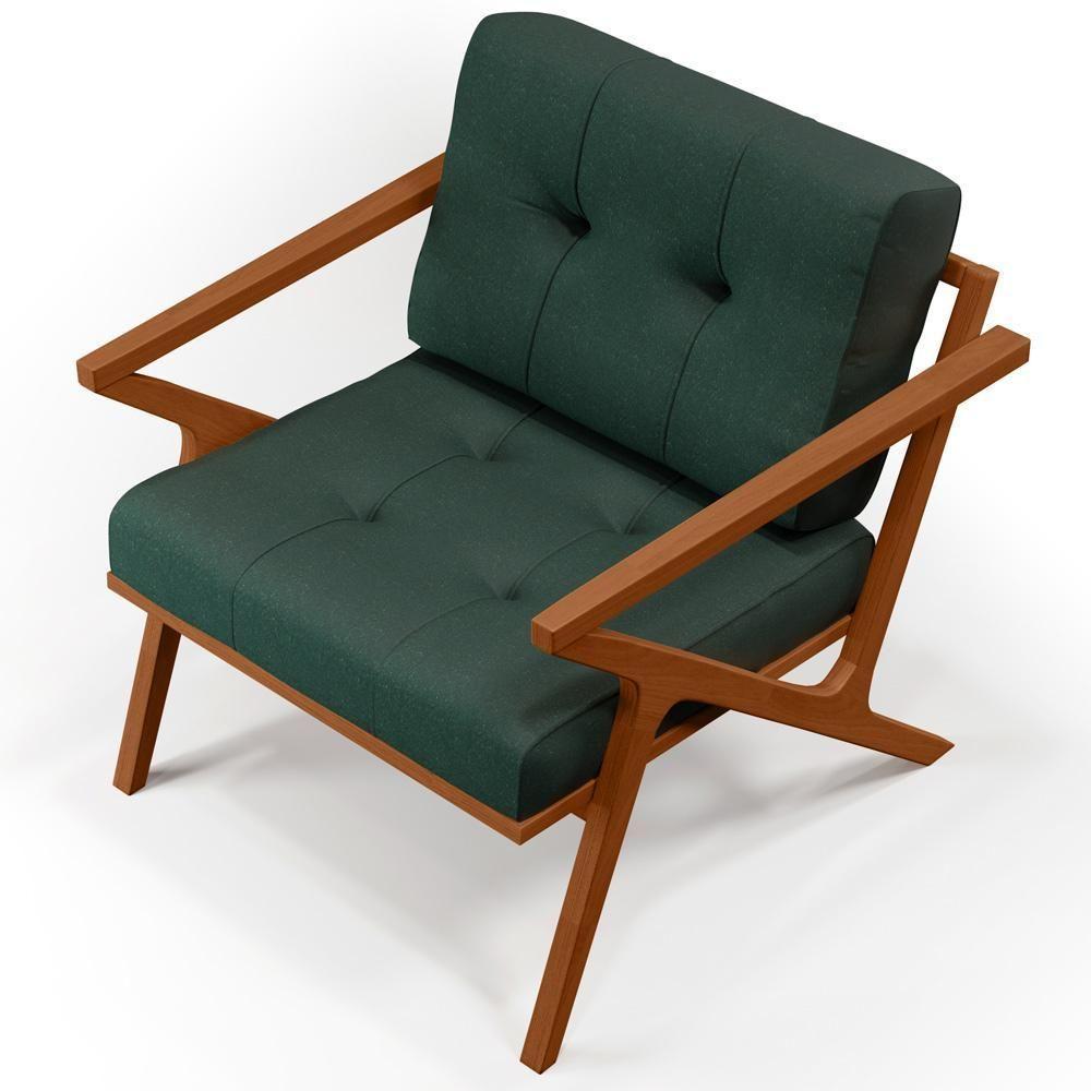 Kit 02 Poltronas Com Cintas Corano Laís Linho Verde Musgo - 3