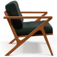 Kit 02 Poltronas Com Cintas Corano Laís Linho Verde Musgo