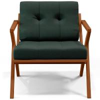 Kit 02 Poltronas Com Cintas Corano Laís Linho Verde Musgo - 5