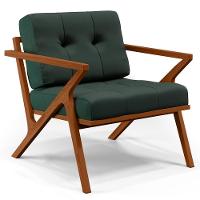 Kit 02 Poltronas Com Cintas Corano Laís Linho Verde Musgo - 8