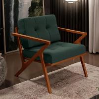 Kit 02 Poltronas Com Cintas Corano Laís Linho Verde Musgo - 9