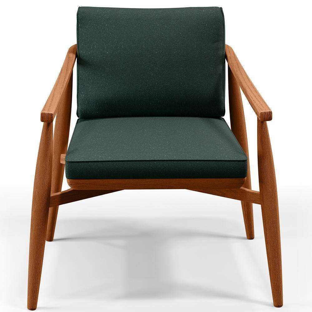 Kit 02 Poltronas Com Cintas De Corano Linho Verde Musgo - 7