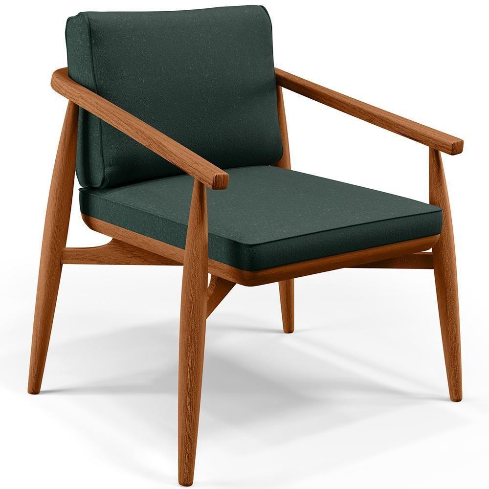 Kit 02 Poltronas Com Cintas De Corano Linho Verde Musgo - 8