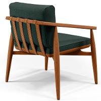 Kit 02 Poltronas Com Cintas De Corano Linho Verde Musgo - 5