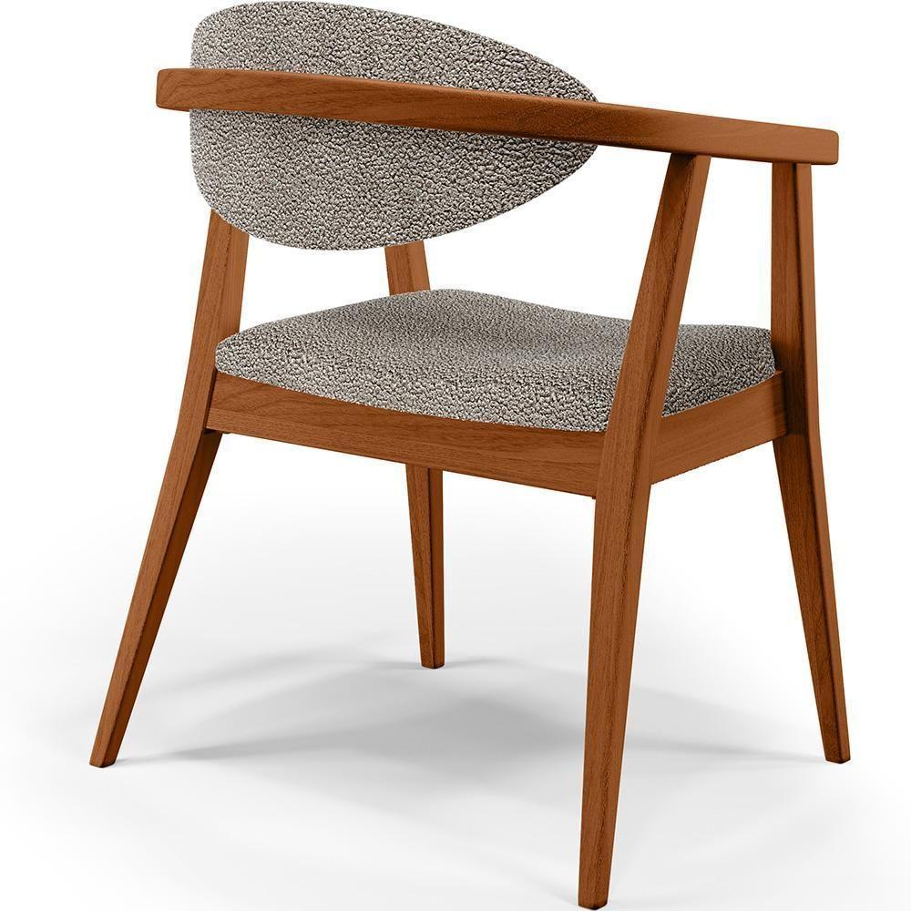 Kit 02 Poltronas Decorativa Cecília L02 Bouclê Bege - 2