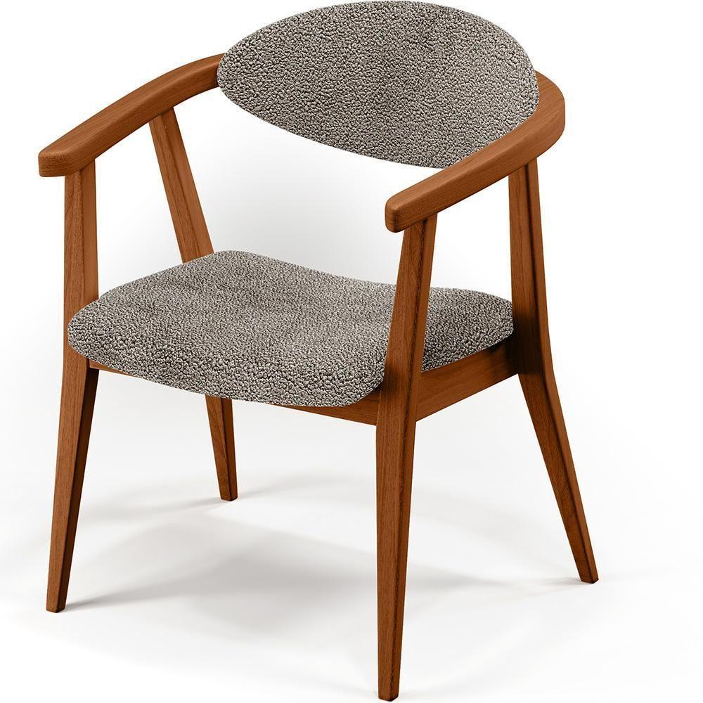 Kit 02 Poltronas Decorativa Cecília L02 Bouclê Bege - 3