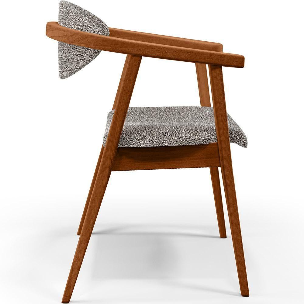 Kit 02 Poltronas Decorativa Cecília L02 Bouclê Bege - 4