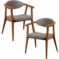 Kit 02 Poltronas Decorativa Cecília L02 Bouclê Bege - 1