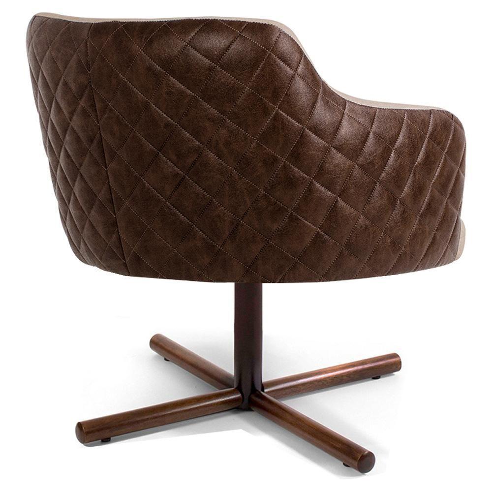 Kit 02 Poltronas Jade D02 Bege C-129 Marrom - 2