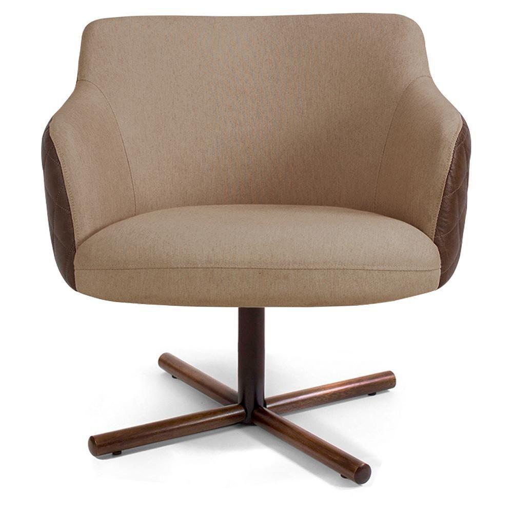 Kit 02 Poltronas Jade D02 Bege C-129 Marrom - 7