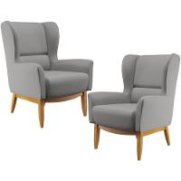 Kit 02 Poltronas Milena D02 Cinza Escuro C-416 - 1