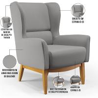 Kit 02 Poltronas Milena D02 Cinza Escuro C-416 - 9