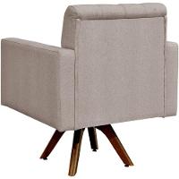 Kit 02 Poltronas Giratórias Manu L02 Capitonê Linho Bege - 3