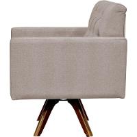 Kit 02 Poltronas Giratórias Manu L02 Capitonê Linho Bege