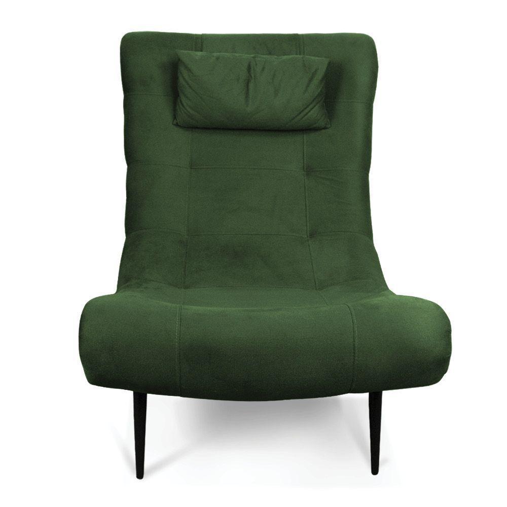 Kit 02 Poltronas Sher Suede Pés Palito De Ferro Verde - 7