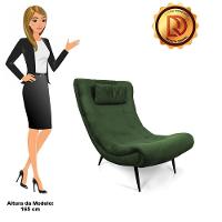 Kit 02 Poltronas Sher Suede Pés Palito De Ferro Verde