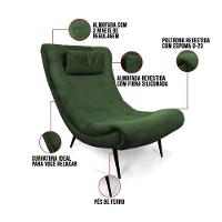 Kit 02 Poltronas Sher Suede Pés Palito De Ferro Verde - 5