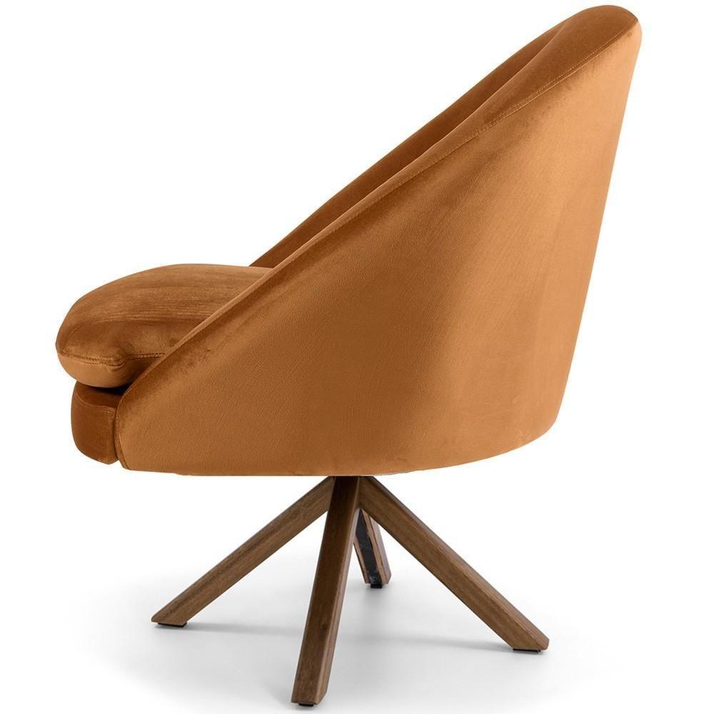 Kit 02 Poltronas Rafa D02 Veludo Telha C-262 - 5