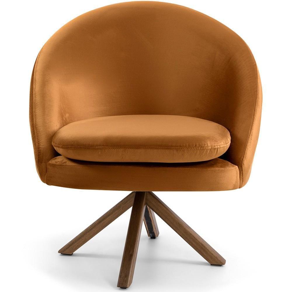 Kit 02 Poltronas Rafa D02 Veludo Telha C-262 - 6