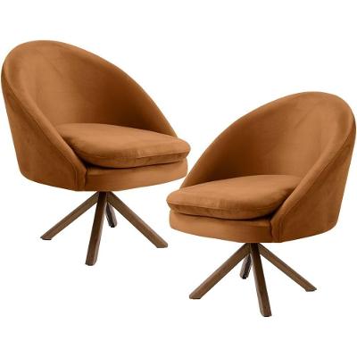 Kit 02 Poltronas Rafa D02 Veludo Telha C-262