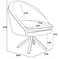 Kit 02 Poltronas Rafa D02 Veludo Telha C-262 - 2