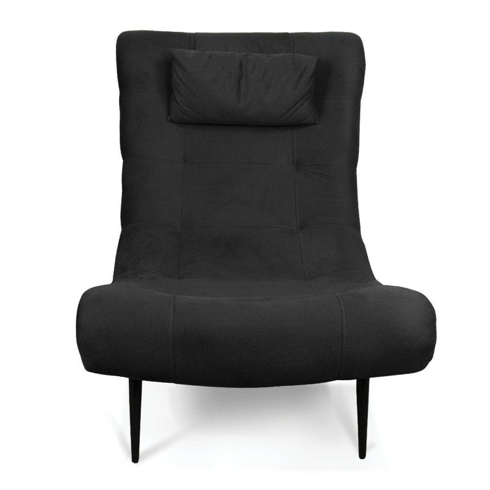 Kit 02 Poltronas Sher Suede Pés Palito De Ferro Preto - 8