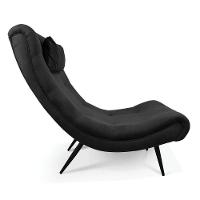 Kit 02 Poltronas Sher Suede Pés Palito De Ferro Preto - 7