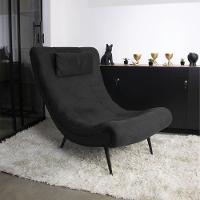 Kit 02 Poltronas Sher Suede Pés Palito De Ferro Preto - 9