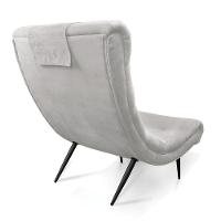 Kit 02 Poltronas Sher Suede Pés Palito De Ferro Cinza - 5