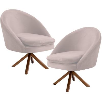 Kit 02 Poltronas Rafa D02 Veludo Bege C-309