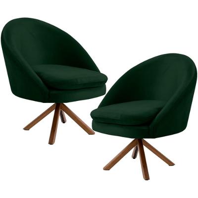 Kit 02 Poltronas Rafa D02 Veludo Verde C-303