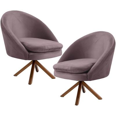 Kit 02 Poltronas Rafa D02 Veludo Rosê C-305