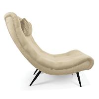 Kit 02 Poltronas Sher Suede Pés Palito De Ferro Bege - 6